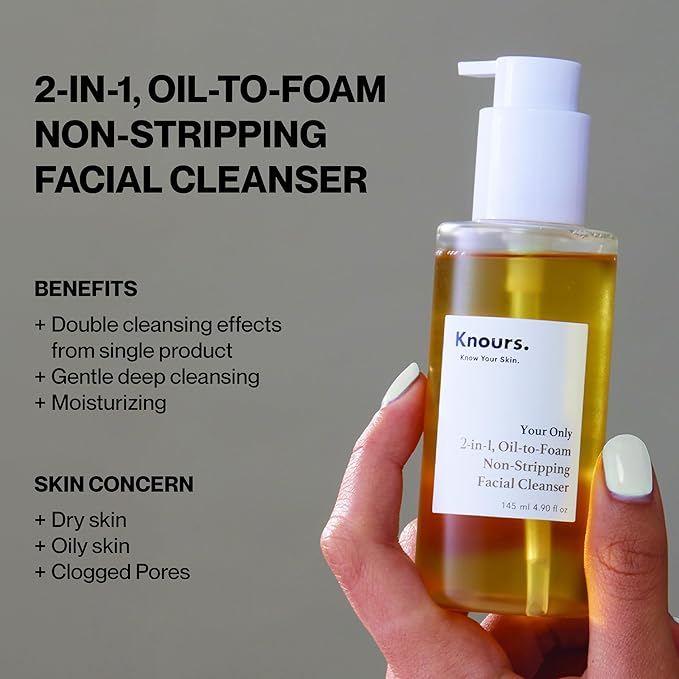 Korean 2-in-1 Makeup Remover | Oil-to-Foam Non-Stripping Cleanser | Jojoba + Honey | Non-Drying | 145ml/4.97oz