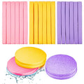 Patelai 120 Pieces Compressed Facial Sponge for Estheticians Face Makeup Removal Cleansing Sponge Pad Exfoliating Spa Wash Round Facial Cleansing Pads Supplies(Pink, Yellow, Purple)