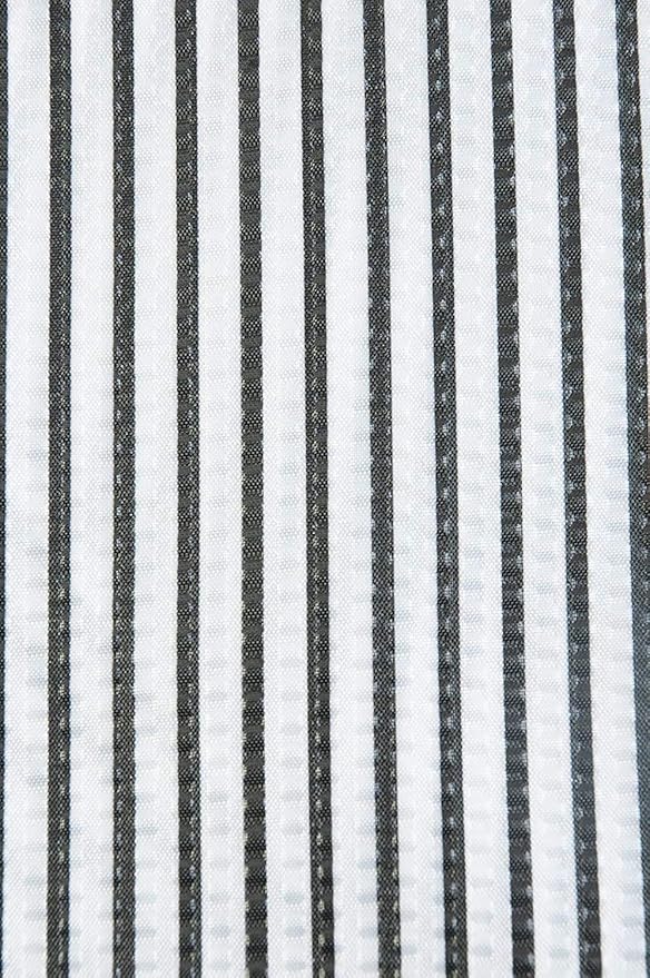 Betty Dain Seersucker Classic Barber Cutting/Styling Cape, Classic Seersucker Stripe, Soft, Machine Washable Nylon Fabric, Repels Hair, Snap Closure at Neck, Black/White Stripe, 45 x 54 inches
