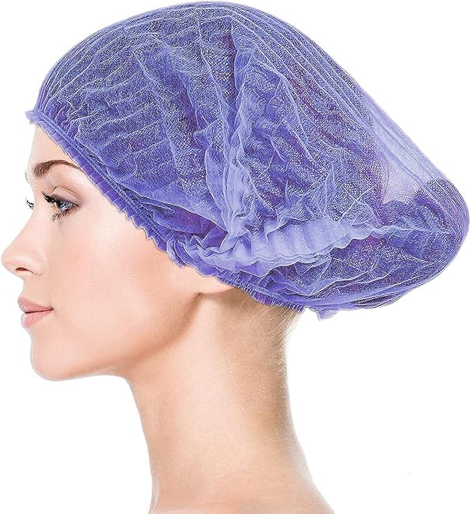 Disposable Bouffant Caps, 21inches Hair Net, Elastic Dust Cap for Food Service, Sleeping Head Cover