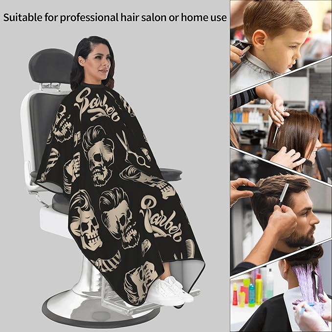 Adult Barber Cape, Professional Salon Haircut Capes, Haircut Kit Hairdressing Apron for Home Salon Barbershop