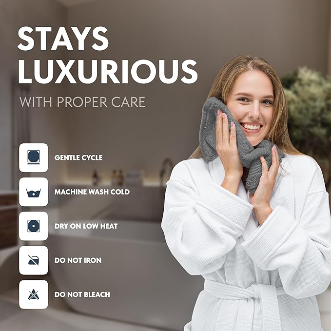 White Classic Luxury Cotton Washcloths 13x13 Inch - 650 GSM Turkish Cotton | Hotel, Spa, Bathroom Face Towel | 12 Pack, Multicolor