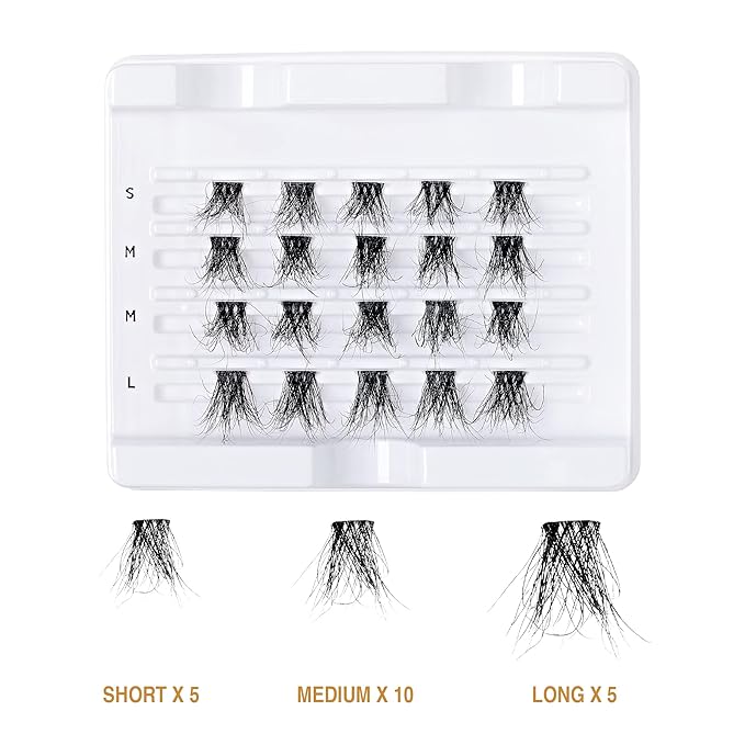 i•ENVY Extended Real Mink Lash Clusters Lashes DIY Salon Lash Extension Apply Underneath Natural Lashes for Perfect Lash Extension Effect, False Eyelashes Reusable