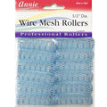Annie Wire Mesh Rollers – X-Small 1/2 Inch Hair Curlers for Tight Curls & Ringlets, Heatless Styling Tools for Short to Long Hair – 12 Count (Blue)