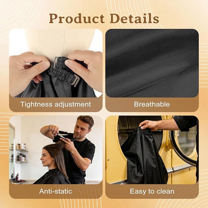 8-Piece Hair Cutting Cape Set Includes 6 Reusable 57x47 Inch Haircut Capes and 2 Cleaning Brushes Professional Hair Cape