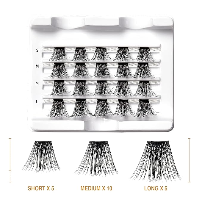 i•ENVY DIY Eyelash Extension 3D Extended - Featherlight Synthetic Reusable Artificial Eyelashes Multipack Lash Clusters