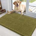 OLANLY Dog Door Mat for Muddy Paws 36x24, Absorbs Moisture and Dirt, Absorbent Non-Slip Washable Doormat, Quick Dry Chenille Mud Mat, Entry Indoor Entryway Carpet for Inside Floor, Willow Green