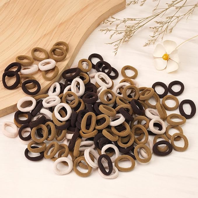 CÉLLOT Mini Hair Ties for Girls Toddlers and Infants, 300PCS Tiny No Damage Ponytail Holders and Seamless Hair Elastics Bands - Diameter 0.8 Inch