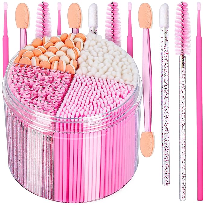 Teenitor 310PCS Disposable Makeup Applicators Kit, Mascara Wands Lash Spoolies, Eyeshadow Applicators, Lip Applicators Disposable, Microswabs, Makeup Artist Kit Essentials with Box
