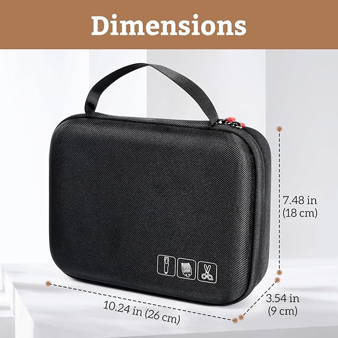 ProCase Hard Travel Case for Hair Clippers, Hair Cutting Barber Supplies Holder, Trimmer Organizer Storage Bag for Hatteker/Oneisal/Wahl 5Star/Andis Men Razor Guard Grooming Kits -Black