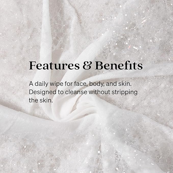Loved01 Face & Body Cleansing Wipes, John Legend Skincare, Oil Free, No Rinse, Green Tea Extract, Blemish Prone Skin, Lavender Scent, On the Go, Vegan & Cruelty-Free, 24 Wipes