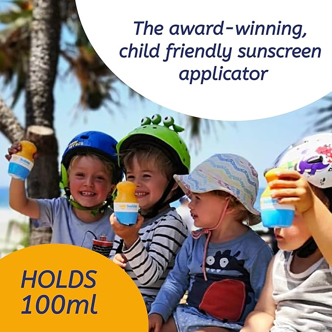 Solar Buddies Sunscreen Applicator- Full Purple & Nude Duo- BPA-Free Refillable Roll on Sponge Sunscreen,Suncream & Lotion Applicator For Kids,Adults & Families-Holds 3.4fl oz,Perfect Size for Travel