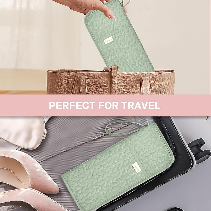 Hot Tools Organizer Heat Resistant Mat Case Hair Tools Holder Travel Bag Portable Hair Styling Tools Cover Pouch for Curling Iron,Flat Iron,Hair Straightener (Sage Green)