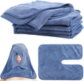 DIMEGON 12 PCS U-Shaped Facial Towels, Split Design, Soft Esthetician Towel, Facial Stem Massage Cleansing Towel, Coral Fleece Face Cloth for Beauty Salons, Skin Care, SPA Centers