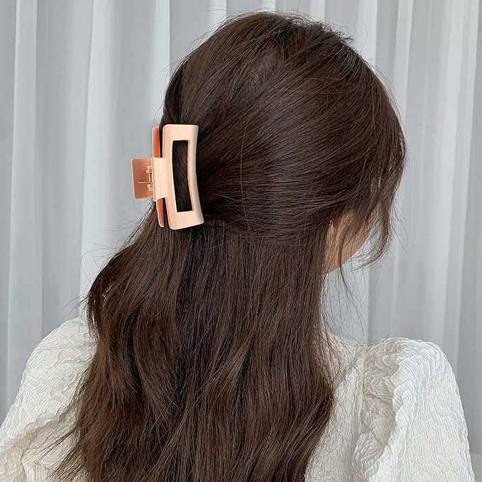 15 Pack Rectangle Hair Claw Clips Solid Color Hair Clips Stylish Elegant Barrettes for All Hair Types for Women Non-Slip Hair Jaw Clips