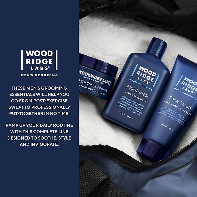 Woodridge Labs Men's Grooming Caffeine & Charcoal Daily Face Scrub - Exfoliate Moisturize & Cleanse | Eliminate Oils & Impurities | Gentle for Sensitive Skin, Paraben Free (6 oz)