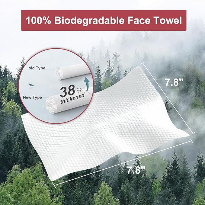 Disposable Towels for Face Hang Over the Door or on Wall, 300 ct, 2 Pack, Thick and Durable Facial Towels for Skin Care, Makeup Removal, Multi-Purpose Use on Sink, Bathroom Counter, Toilet, etc