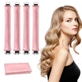 Heatless Hair Curlers, Satin Foam Rollers, Overnight Curling Rods for Long Hair, 5 Count (Pink)