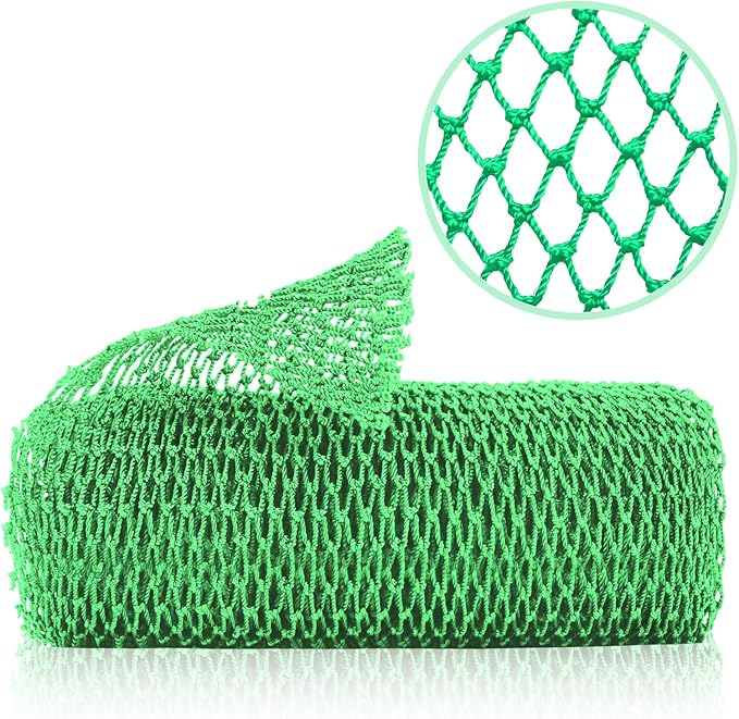 African Net Sponge, Authentic Exfoliating Body Scrubber for Bath and Shower, Multiple Textures with Gentle Deep Exfoliating and Rich Lather for All Skins (Green)
