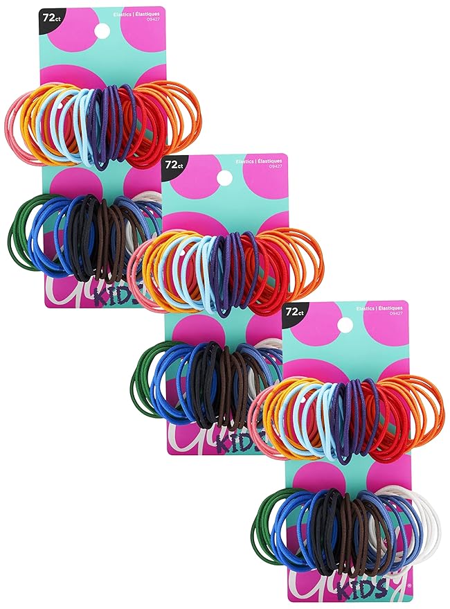 Goody Girls Ouchless Elastics, 2 mm, 72 Count (Pack of 3)