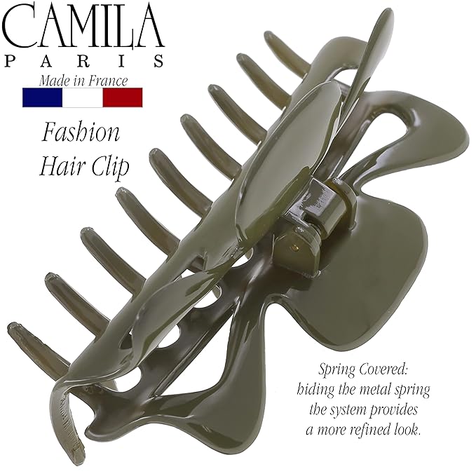 Camila Paris CP3504 French Large Hair Clips for Women Thick Hair for Long Curly Wavy Hair, Girls Hair Claw Clip, Durable Styling Big Claw Clip for Thick Hair, Strong Hold No Slip Grip, Made in France