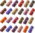 MIAO JIN 24PCS Lipstick Case with Mirror,Small Lipstick Holder for Purse, Bulk Storage Box Return Gifts Mini Floral Jewelry Cosmetic Case (Random Color)