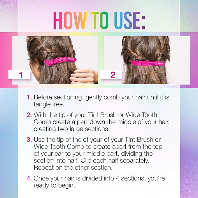 Punky Colour Hair Clips for Styling – Strong Grip, Non-Slip, Hair Sectioning Clips for All Hairs, Professional Salon Quality, 4 Piece, 1 Pack