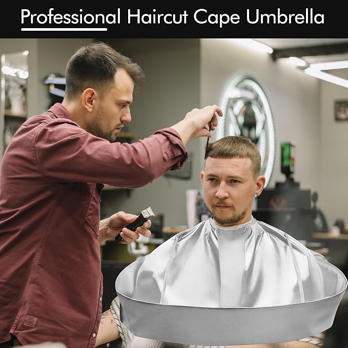 Hair Cutting Cape Professional Salon Barber Cape Foldable Haircut Cloak Hairdressing Umbrella Apron Kit for Adult Men and Women