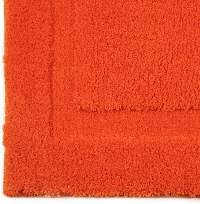 SHACOS Super Soft Bathroom Rugs Sets 2 Pieces 20x32 inch Bath Mats Non Slip Washable Microfiber Bathroom Mats Absorbent Bath Rugs Shower Rugs, Orange
