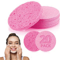 Natural Facial Cleansing Sponges- 20 Count Compressed Facial Sponges Cellulose Reusable Soft Cosmetic Esponjas para Faciales for Professional Makeup Removal, Facials Spa, Exfoliator, Skin Massage