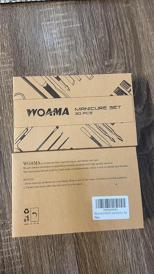 Manicure Set 30-Piece WOAMA Nail Clippers Pedicure Kit Manicure Kit Professional Nail Kit for Toenail Fingernail Facial Care - Blue