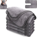 DEAYOU 6 Pack Facial Towels for Estheticians, U-Shaped Spa Towels for Facial, Soft Microfiber Massage Face Towels for Spa Steam, Barbers, Beauty Salons, Skin Care, SPA Centers, Split Design, Grey