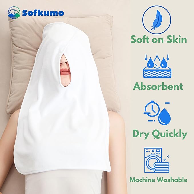 Microfiber Facial Towels for Estheticians - Set of 5 Spa Face Towels for Women, Professional Esthetician Supplies and Esthetician Essentials, Extra Soft, Large U Shaped Massage Spa Towels