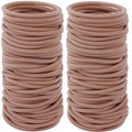 100PCS Hair Tie, 4MM Elastic Hair Ties No Damage Ponytail Holder for Women, Men and Girls (4mm Beige Blonde)