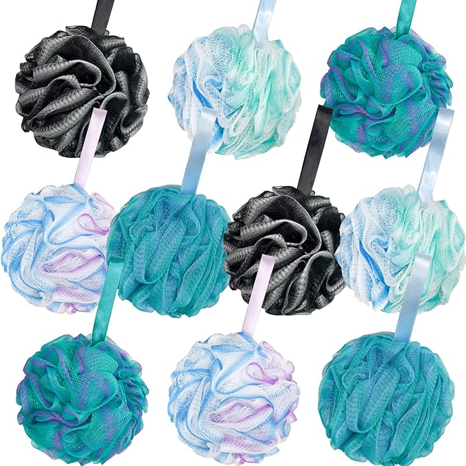 10 Pack Bath Sponge Shower Loofahs 40g,Mesh Pouf Bath Scrunchies Body Wash Puff,Body Scrubber Exfoliating Bath Sponge for Women and Men