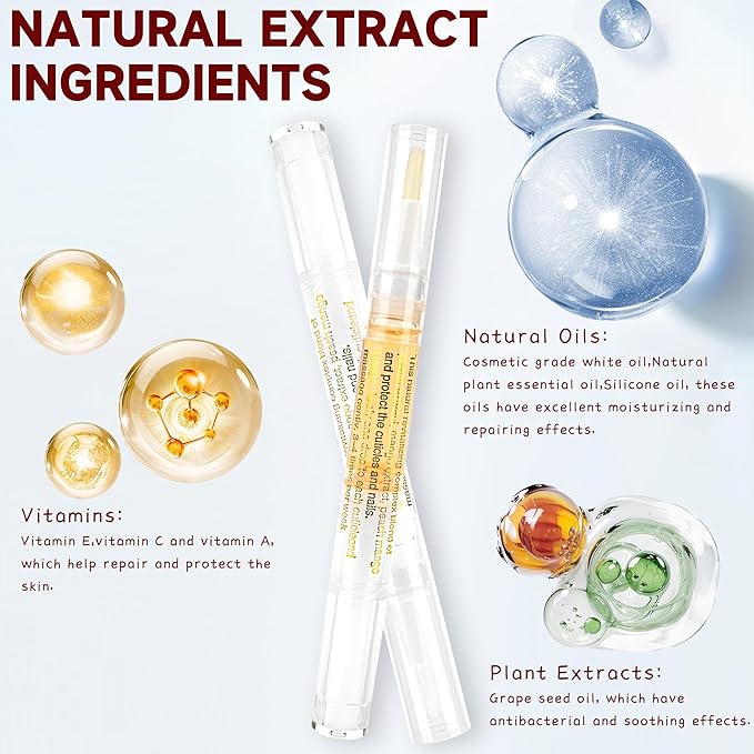 3PCS Cuticle Oil for Nails,Cuticle Oil Pen for Nail Care, Nail Cuticle Oil with Nail File,Cuticle Softener for Damaged Nails,Cuticle Kit for Natural Nails,Nail Oil Pen for after Manicure(Mixed Scents)
