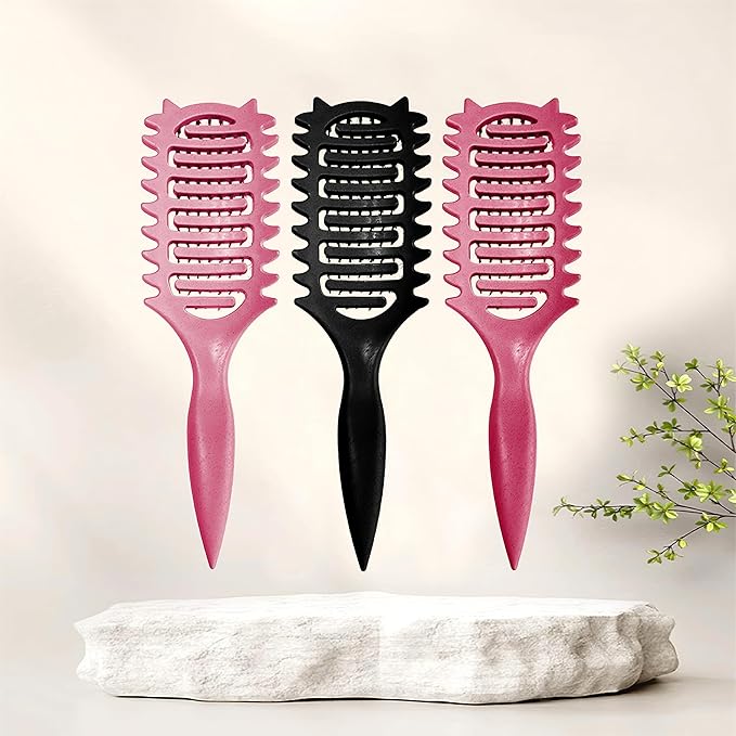 New Curly Hair Brush Ventilated Boar Bristle Hair Brush,Curl Defining Brush,For Curly Hair Wet,Curl Defining Brush For Women And Men(Off White)
