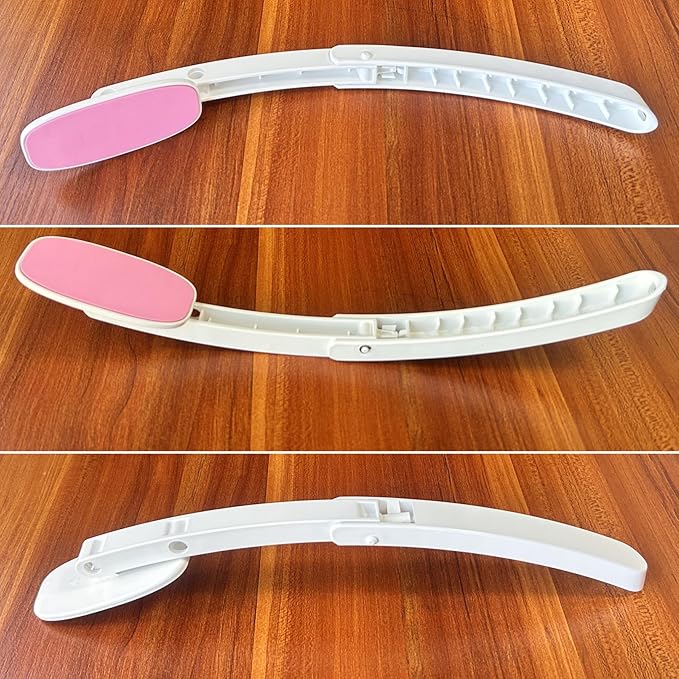 Daily Lotion Applicator for Back and Body - Self Tanner and Sunscreen Applicators for Lotion and Tanning Oils Smooth EVA Pad and Foldable Curved Handle,Easy to Carry (Pink)