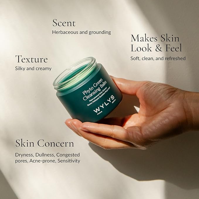 Korean Green Cleansing Balm Makeup Remover All Natural K Beauty | Gentle Daily Face Cleansing Balm for Dry Skin | Jojoba, Babassu, Apricot, Green Tea Oil & More