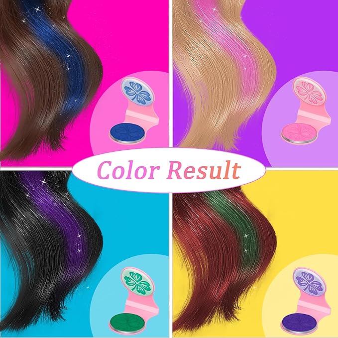 Hair Chalk for Women 12 Color Temporary Hair Color Dye Shimmer Glitter Hair Color Washable Hair Dye for Halloween Cosplay Christmas Birthday Valentine’s day Gift