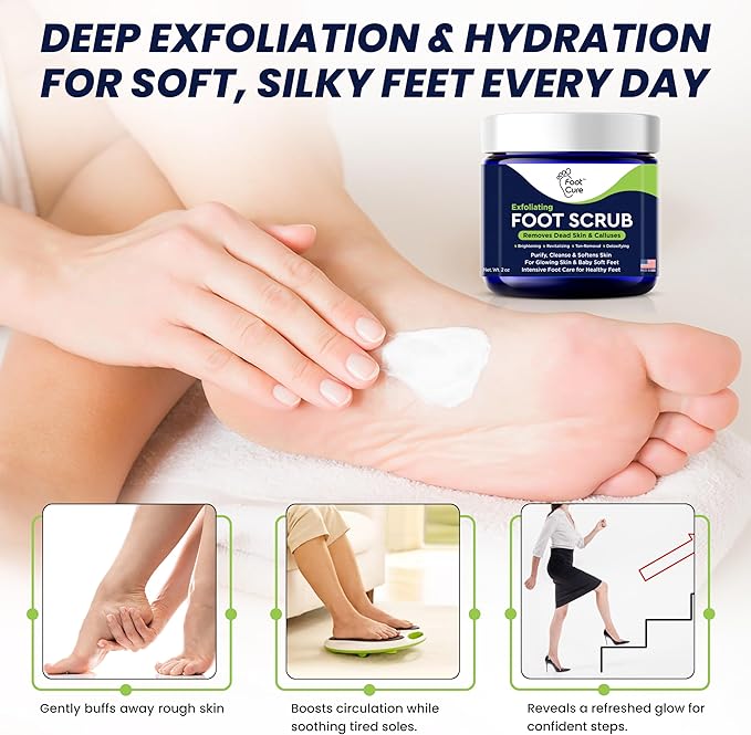 Exfoliating Foot Scrub with Pumice Stone powder - Gentle Moisturizing Foot Scrub for Dry Skin - Cracked Heel Repair for Smooth, Soft Feet - Pedicure Foot Spa 1 Pack