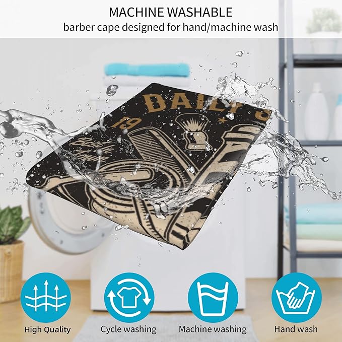 Adult Barber Cape, Professional Salon Haircut Capes, Haircut Kit Hairdressing Apron for Home Salon Barbershop