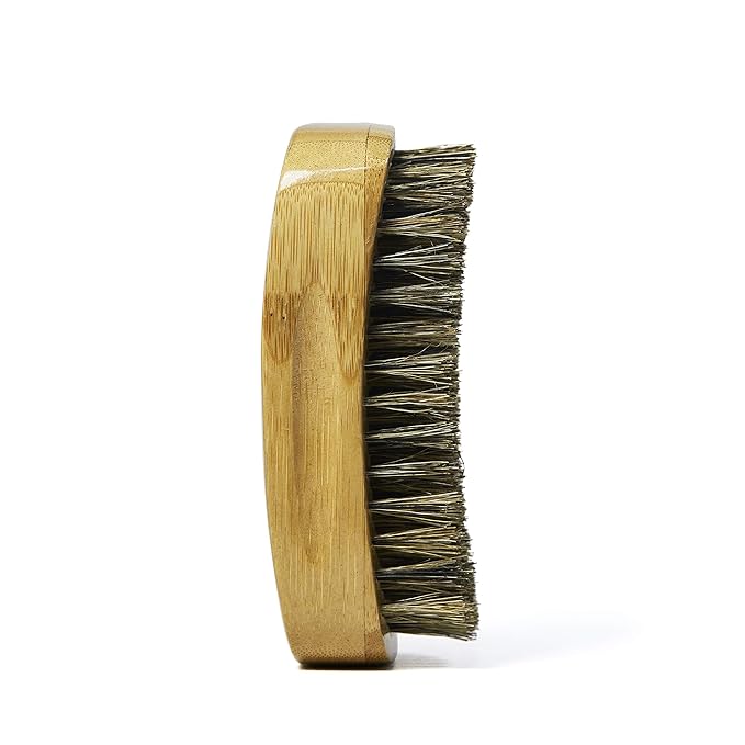 Professor Fuzzworthy's DELUXE Beard Brush 100% Boar Bristle | Mens Best Easy Beard Grooming Tool for a Fluffy Soft Beard - Promotes Beard Growth - Natural Bamboo Wood Handle