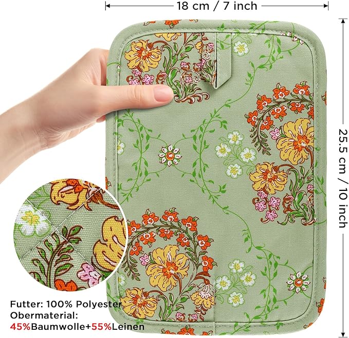 Pot Holders for Kitchen Heat Resistant Hot Pads for Countertops Oven Pot Holders Cotton Potholders for Kitchen Cooking Baking - 2PCS