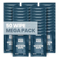 Super Fresh Shower Wipes Large Unscented Body Wipes for No Rinse Bathing Personal Hygiene Gym Travel or Camping Enriched with Aloe and Vitamin E 50 Individually Wrapped Disposable Sheets