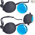 Cooling Eye Patches for Puffy Eyes, Pure Silk Ice Eye Patch, Single Eye Mask, Medical One Eye Cover Cold Hot Therapy Strabismus Lazy Eyes After Surgery Adult Kid Pirate Eyepatch (Black & Black)