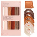 Heatless Curls Overnight Set - Jumbo Soft Hair Curlers to Sleep In, No Damage Velvet Curling Rods with Silk Scarf, Alternative to Heat Styling-6pcs Rosebrown