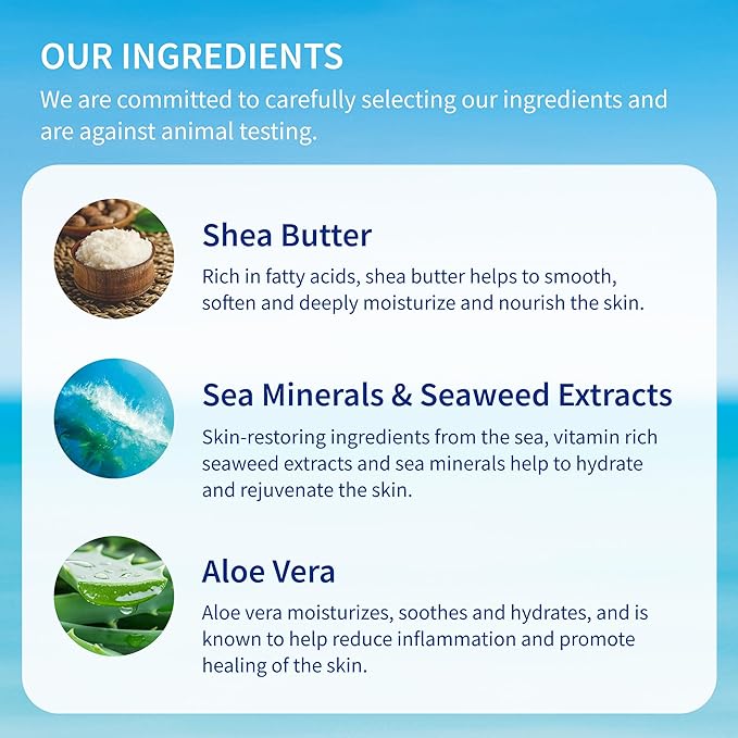 Inis the Energy of the Sea Rejuvenating Body Butter - Scented Body Cream for Women and Men - Seaweed Enriched Shea Butter Moisturizer (10.1 fl oz)