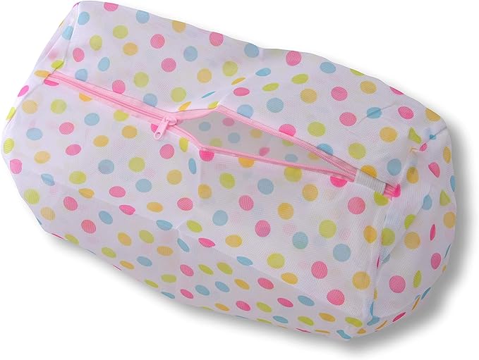 Mesh Laundry Bag, Big Enough to Wash Reusable Sanitary Pantyliners, Menstrual Towels, Makeup Remover Pads, Washable Nursing Pads together with other items; Never again lost in the washing machine