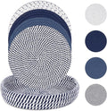 SHACOS 8 Inches Trivets for Hot Dishes, 4 Pieces Cotton Trivets Mats for Kitchen with Storage Basket, Hot Pads for Countertops and Table, Heat-Resistant Pot Holders for Hot Pots and Pans